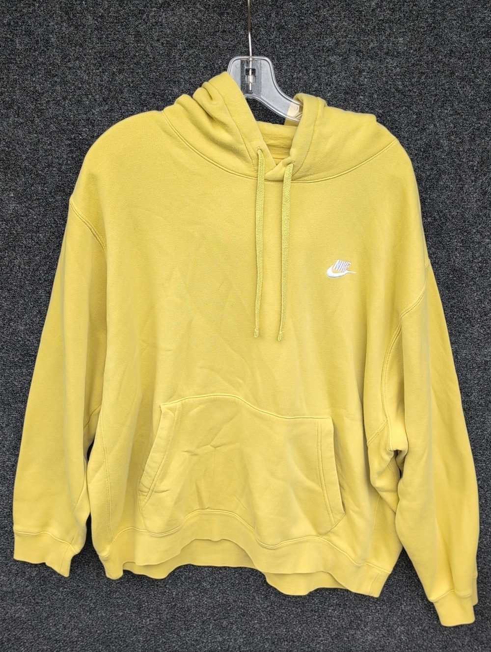 Nike Women's Light Yellow Pullover Hoodie with White Swoosh